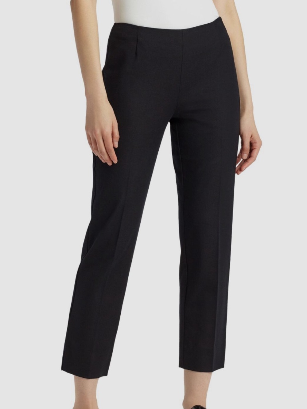NWT Lafayette 148 Black Lexington Stretch Crop Trouser